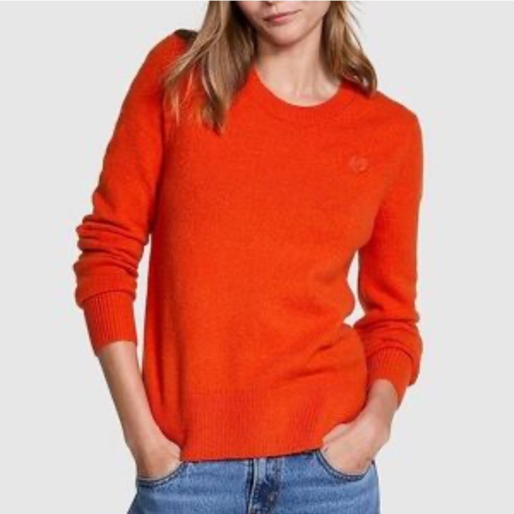 NWT Victoria’s Secret Pink Red Collegiate Crewneck Sweater S